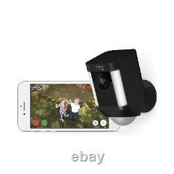 Ring Spotlight Cam Battery with Solar Panel Bundle Deal Camera (1 Pack, Black)