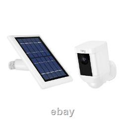 Ring Spotlight Cam Battery with Solar Panel Bundle Deal Camera (1 Pack, White)
