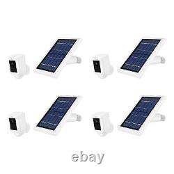 Ring Spotlight Cam Battery with Solar Panel Bundle Deal Camera (4 Pack, White)