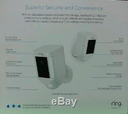 Ring Spotlight Cam Camera Battery White Security Camera 2-Pack NEW SEALED