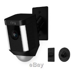 Ring Spotlight Cam Mount Outdoor Smart Surveillance Camera, Black 8SH5P7-WEN0