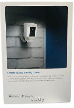 Ring Spotlight Cam Outdoor Battery Powered Security Camera White NIB Fast Ship