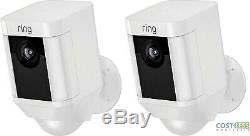 Ring Spotlight Cam Outdoor Battery Security Camera White Wire-free 2 pack