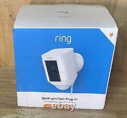 Ring Spotlight Cam Plug-in Wi-Fi Indoor/Outdoor Surveillance Camera Open Box