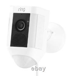 Ring Spotlight Cam Wired Outdoor Rectangle Security Camera, White (2-Pack)