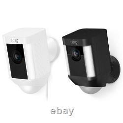 Ring Spotlight Cam Wired Outdoor Security Camera WiFi WIRED Light Alexa W / B