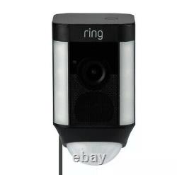 Ring Spotlight Cam Wired Outdoor Security Camera with Two-Way Talk, Black-New