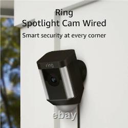 Ring Spotlight Security Cam, 1080p HD, Alarm, Wired Power Refurbished by Ring