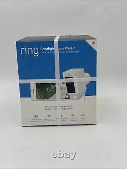 Ring Spotlight Wired Security Camera with Motion Detection & Night Vision White