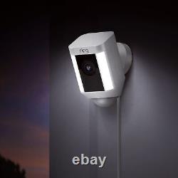 Ring Spotlight Wired Security Camera with Motion Detection & Night Vision White