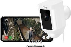 Ring Spotlight Wired Security Camera with Motion Detection & Night Vision White