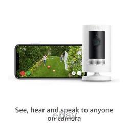 Ring Stick Up Cam Battery HD Security Camera, Two-Way Talk Alexa Wireless, White