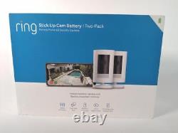 Ring Stick Up Cam Battery HD security camera with privacy controls, 2PK OPEN BOX
