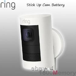 Ring Stick Up Cam Battery Wireless HD 1080p Outdoor Security Video Camera White