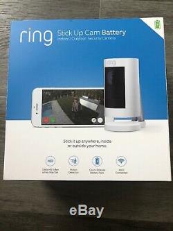 Ring Stick Up Cam Battery Wireless Indoor/ Outdoor Security Camera White NEW