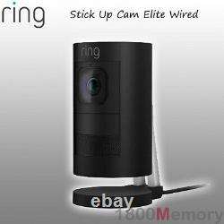 Ring Stick Up Cam Elite HD Wired 1080p Wi-Fi Outdoor Security Video Camera Black