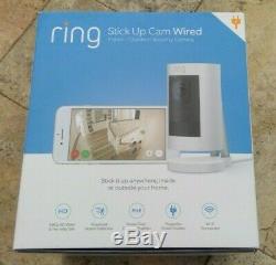 Ring Stick Up Cam WIRED White Indoor/Outdoor Security Camera NEW
