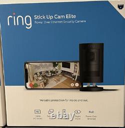 Ring Stick cam Elite Camera POE indoor, outdoor, weatherproof Black