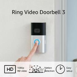 Ring Video Doorbell 3 Security Camera Motion Detection Cam Wireless Rechargeable