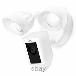 Ring White Floodlight Camera Motion-Activated HD Security Cam Two-Way Talk/Alarm