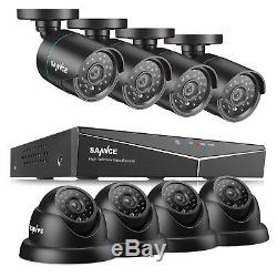 SANNCE 5IN1 8CH DVR 1080P HDMI Outdoor IR Night CCTV Security Camera System US