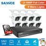 SANNCE True 1080P Colorful Night Vision CCTV 2MP Security Camera System 8CH DVR