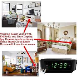 SecureGuard 720P Alarm Clock Radio Nanny Cam Covert Camera (SD Only / Non-WiFi)