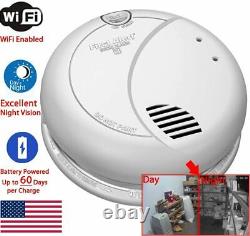 SecureGuard Night Vision 60 Day Battery Powered WiFi Cam Smoke Detector Camera