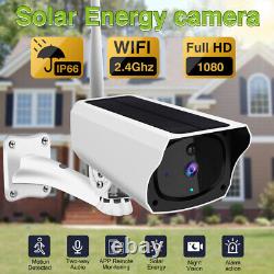 Security Camera Solar Powered Wireless Wifi Cam Audio CCTV System Outdoor