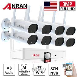 Security Camera System Wireless Outdoor Home 2K WiFi Audio 8CH 1/2TB Hard Drive