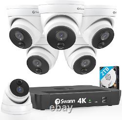 Security Camera System with 2TB HDD, 8 Channel 6 Cam, Poe Cat5E NVR 4K HD Home Se