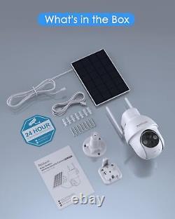 Security Camera Wireless Outdoor, 2K Solar, Battery Powered 360°PTZ Security Cam