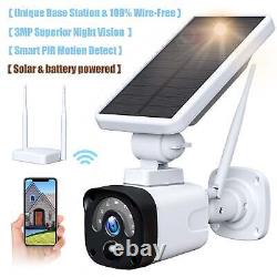 Solar Battery Powered Wireless Security Camera System Outdoor CCTV Wifi IP Cam