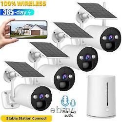Solar Battery Powered Wireless Wifi Security Camera Systems Outdoor 4x Solar Cam