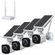 Solar Battery Security Camera System 3MP Wireless 2-Way Audio 4CH WIFI IP Cams