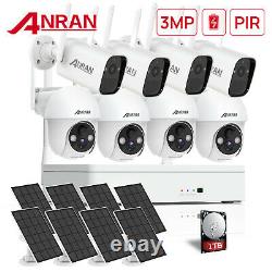 Solar Battery WIFI Security Camera System Outdoor WirelessCCTV Home 8CH NVR 1TB