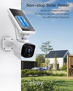 Solar Power Home Security Camera System 2MP Wireless 2-Way Audio 4CH WIFI IP Cam
