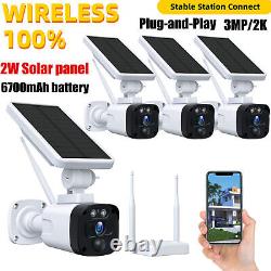 Solar Powered 100% Wireless Home Outdoor Security Camera System Audio Wifi 4Cam