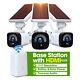 Solar Security Cameras Wireless 4MP 2K Wi-Fi Battery Powered Spotlight Home Cam
