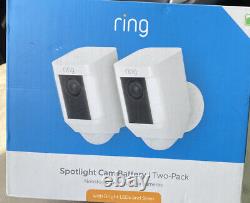 Spotlight Cam Battery Outdoor Security Wireless Surveillance Camera White 2 Pack