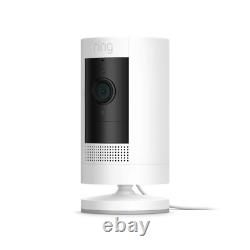Stick up Cam Plug-In HD Security Camera with Two-Way Talk, Works with Alexa Wh