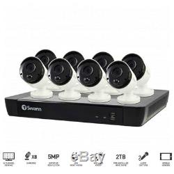 Swann 16Ch Cam Security System/DVR 2TB HDD 8x 5MP Super HD Bullet CCTV Cameras