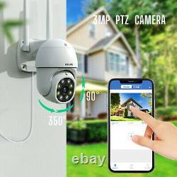 TOGUAGD Wireless Security Camera System 3MP PTZ Cameras Surveillance NVR Cam