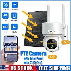 TOGUARD 1080P 360° Camera WiFi PTZ Security Wireless Smart IR Cam with Solar Pane