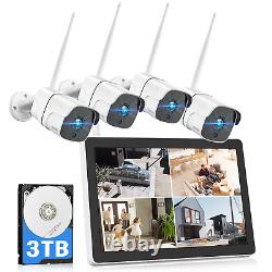 TOGUARD 8CH 1080P Home Wireless Security Camera System 12 Monitor Outdoor Cam