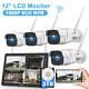 TOGUARD 8CH 1080P Wireless Security Camera System CCTV Cam With 12 Monitor 3TB
