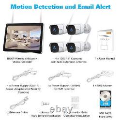 TOGUARD 8CH 1080P Wireless Security Camera System CCTV Cam With 12 Monitor 3TB