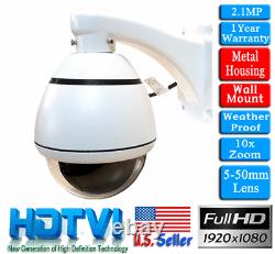 TVI 10x 2.1MP 1080P PTZ 5-50mm Control CCTV Security Camera pan tilt moving cam