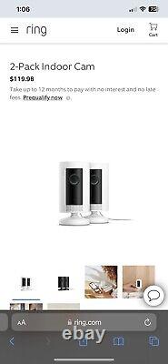 Two Ring Indoor Cam Compact Plug-In HD Security Camera with two-way talk White