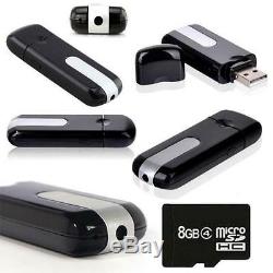 USB Stick Neu Mini Kamera Cam Video Camera HD Bewegungsmelder 8 GB Karte Spycam